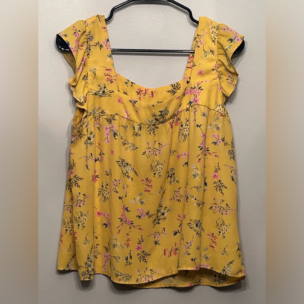 Pleione Yellow Floral Tank Top